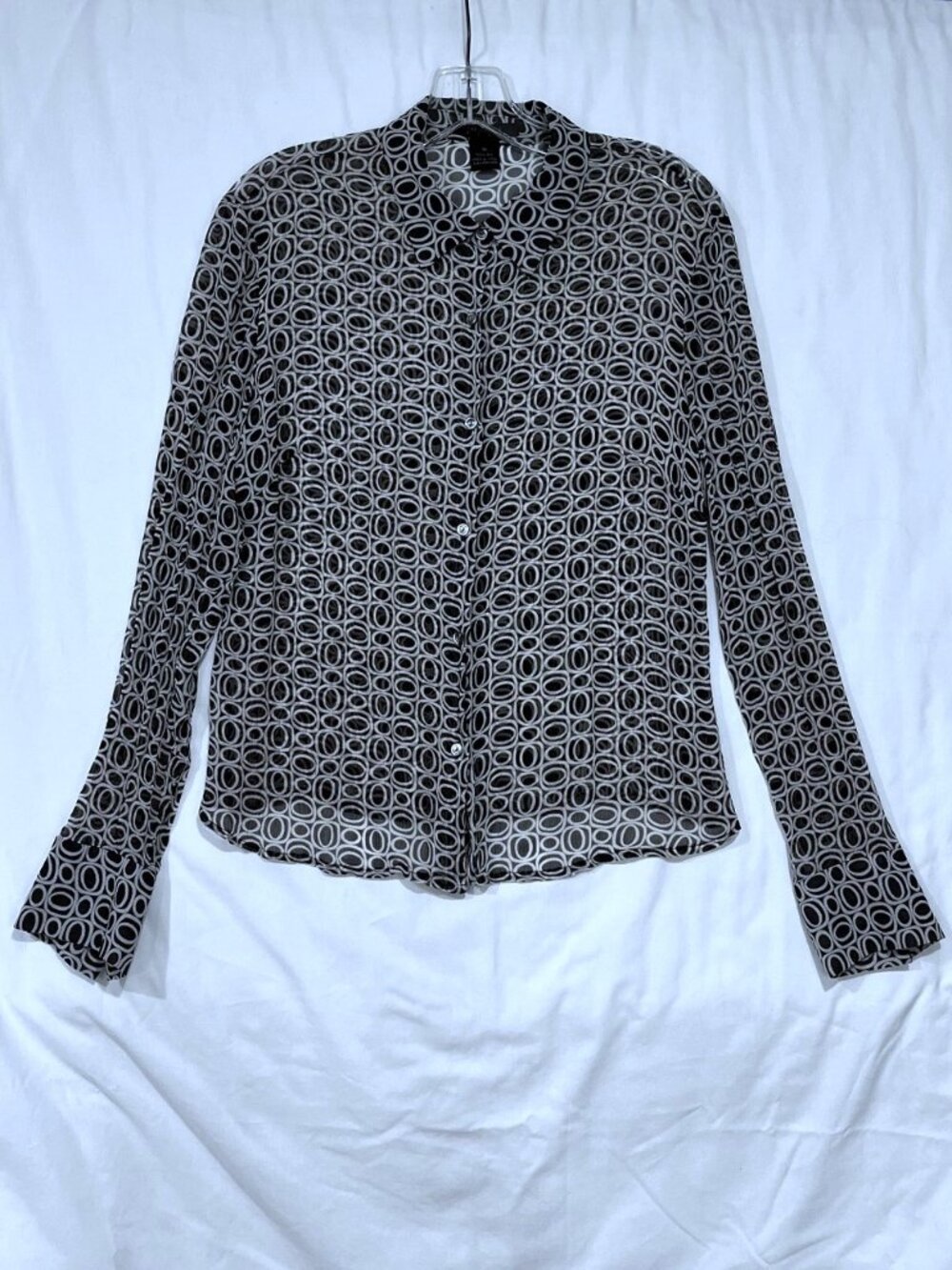 The Limited Silk Button-Up Blouse – Circular Designs – Size Medium